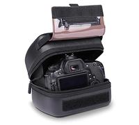 USA Gear Étui Rigide pour Appareil Photo Reflex numérique avec Protection moulée en EVA, Ouverture à accès Rapide, intérieur rembourré et poignée recouverte de Caoutchouc (végétalien Noir)