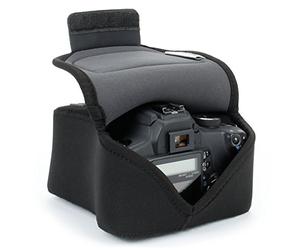 USA Gear Housse Appareil Photo Numérique et Accessoire en Néoprène Rembourré, Protection Robuste avec Poche et Ceinture - Compatible avec Appareils Canon, Nikon, Pentax, Lumix Et Plus - Noir