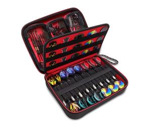 USA Gear XL Étui à Fléchettes Semi-Rigide - Étui de Transport pour Fléchettes (15) Tiges et Autres Accessoires de Fléchettes - Compatible avec Les Fléchettes à Pointe Souple et en Acier (Rouge)