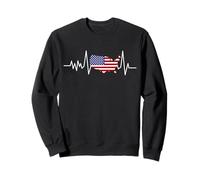 USA Heartbeat American Flag Map Patriot Sweatshirt