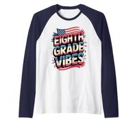USA Huitième année Vibes First Day America Teacher Team Manche Raglan