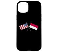 USA Indonésie Drapeau croisé Américain Indonésien amitié Coque pour iPhone 15 Plus
