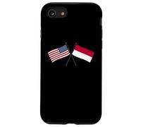 USA Indonésie Drapeau croisé Américain Indonésien amitié Coque pour iPhone SE (2020) / 7/8