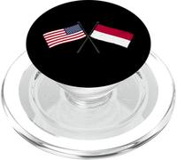 USA Indonésie Drapeau croisé Américain Indonésien amitié PopSockets PopGrip pour MagSafe