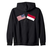 USA Indonésie Drapeau croisé Américain Indonésien amitié Sweat à Capuche