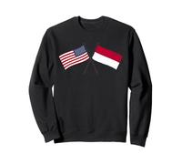 USA Indonésie Drapeau croisé Américain Indonésien amitié Sweatshirt