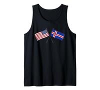 USA Islande Drapeau croisé Américain Icelandic Friendship Débardeur