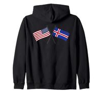 USA Islande Drapeau croisé Américain Icelandic Friendship Sweat à Capuche