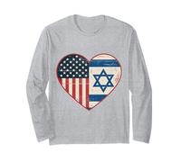 USA Israël Heart - Double citoyenneté Manche Longue
