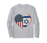 USA Israël Heart - Double citoyenneté Manche Longue