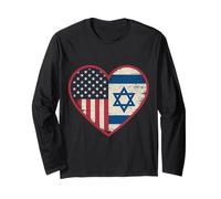 USA Israël Heart - Double citoyenneté Manche Longue