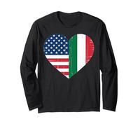USA Italy Heart - Double citoyenneté Manche Longue