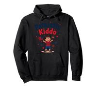USA Kids Patriotic Kiddo Drapeau américain étoiles Feux d'artifice Sweat à Capuche, Unisexe pour Adultes, Noir, S