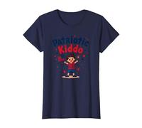 USA Kids Patriotic Kiddo Drapeau américain étoiles Feux d'artifice T-Shirt, Femme, Bleu Marine, XS