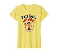 USA Kids Patriotic Kiddo Drapeau américain étoiles Feux d'artifice T-Shirt, Femme, Citron, S
