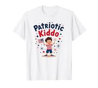 USA Kids Patriotic Kiddo Drapeau américain étoiles Feux d'artifice T-Shirt, Homme, Blanc, S
