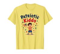 USA Kids Patriotic Kiddo Drapeau américain étoiles Feux d'artifice T-Shirt, Homme, Citron, S