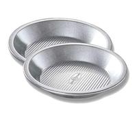 USA Pan Bakeware Lot de 2 moules à Tarte en Acier aluminisé Argenté