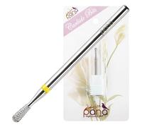 USA PANA Professional Tige de 3/32" - Mèche en carbure d'argent en forme de poire grain extra fin - Mèche à ongles pour machine de manucure Dremel (Taille L)