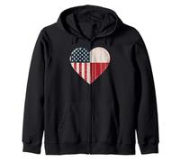 USA Pologne Heart - Double citoyenneté Sweat à Capuche