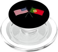 USA Portugal Drapeau croisé Américain Portugais Amitié PopSockets PopGrip pour MagSafe
