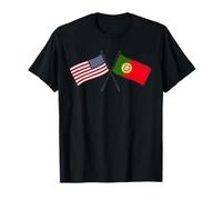 USA Portugal Drapeau croisé Américain Portugais Amitié T-Shirt