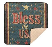 USA Presidents Day Bless The USA_2 Tapis de jeu rembourré doux et léger pour salle de jeux pour bébé et nourrisson, 127 x 127 cm