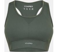 Usa Pro Seamless Crop Sports Bra Kaki 8 (36) Female