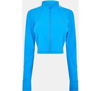 Usa Pro Women's Cropped Funnel Neck Long Sleeve Zip Performance Training Jacket Bleu Sonic 16 (44) Female