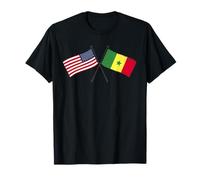 USA Sénégal Drapeau croisé Américain Sénégal Amitié T-Shirt