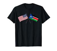 USA Soudan du Sud Drapeau croisé American South Soudan Jersey T-Shirt