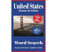 USA States and Cities Word Search Puzzle Book: Easy to Read Word Search about USA States & Cities 6x9 inches, 110 pages, 50+ Puzzles… A Great Gift for Travel and Geography Lovers
