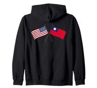 USA Taiwan Drapeaux croisés amitié taïwanaise américaine Sweat à Capuche