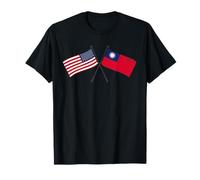USA Taiwan Drapeaux croisés amitié taïwanaise américaine T-Shirt