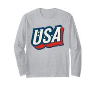 USA Vintage American Pride Retro Throwback Patriotic Manche Longue