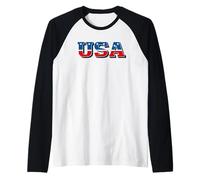 USA Vintage American Pride Retro Throwback Patriotic Manche Raglan