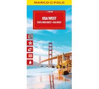 Falk Marco Polo – Carte Ouest des États-Unis – Côte Pacifique, Sierra Nevada, Rocheuses – 1:2 Mio.