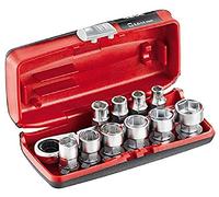 USAG U06100001 - 610 1/4" EFK - Assortiment de douilles courtes six pans et cliquet réversible en boîtier bi-matière (11 pcs,)