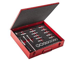 USAG U06122012 - 612 1/2" CLA - Assortiment de douilles six pans et douze pans en coffret métallique(35 pcs.)