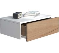 UsalM45 table de nuit accroché au mur 1 tiroir blanc, chêneReproduction.
