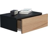 UsalM45 table de nuit accroché au mur 1 tiroir noir, chêneReproduction.