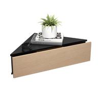 UsalS table de nuit accroché au mur d'angle 1 tiroir noir, chêne décor.