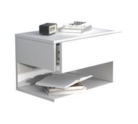 UsalXL45 table de nuit accroché au mur 1 tiroir 1 tablette blanc.