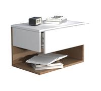 UsalXL45 table de nuit accroché au mur 1 tiroir 1 tablette blanc, chêneReproduction.