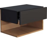 UsalXL45 table de nuit accroché au mur 1 tiroir 1 tablette noir, chêneReproduction.