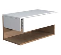 UsalXL60 table de nuit accroché au mur 1 tiroir 1 tablette blanc, chêneReproduction.