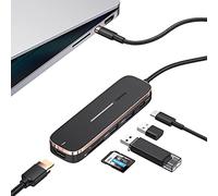 USAMS 6-in-1 Type-C Hub avec HDMI, SD, Micro SD et2x USB poorten