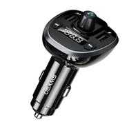 Usams C21 Kit mains libres pour voiture avec émetteur FM, Bluetooth 5.0, Mp3, 2Xusb 3.4A Noir/Noir Cc115Gc01 (Us-Cc115)