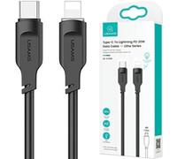 Usams Cable Usb-C To Lightning 20 W 1.2 M Pd Fast Charging Lithe Series Black/Black Sj566Usb01 (Us-Sj566)