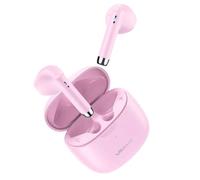 USAMS Écouteurs intra-auriculaires Bluetooth sans fil avec basses puissantes avec USB-C Quick Charge BT 5.0 HiFi 3D stéréo True Sound sans fil avec microphone intégré Touch Control Super Mini (Rose)